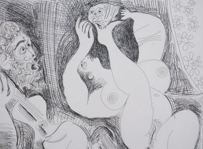 Pablo PICASSO : Les 156, Danseuse tâchant de séduire la chouette… , Gravure originale signée
