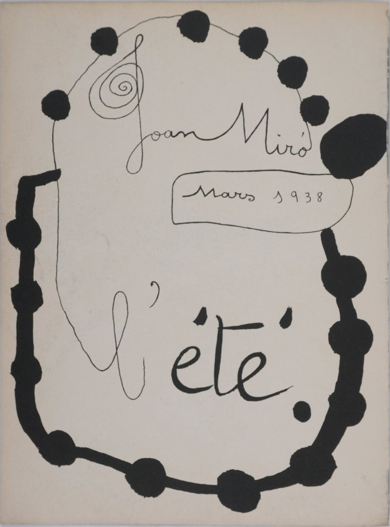 Joan MIRO : Le coucher de soleil au bord de la plage, Lithographie signée