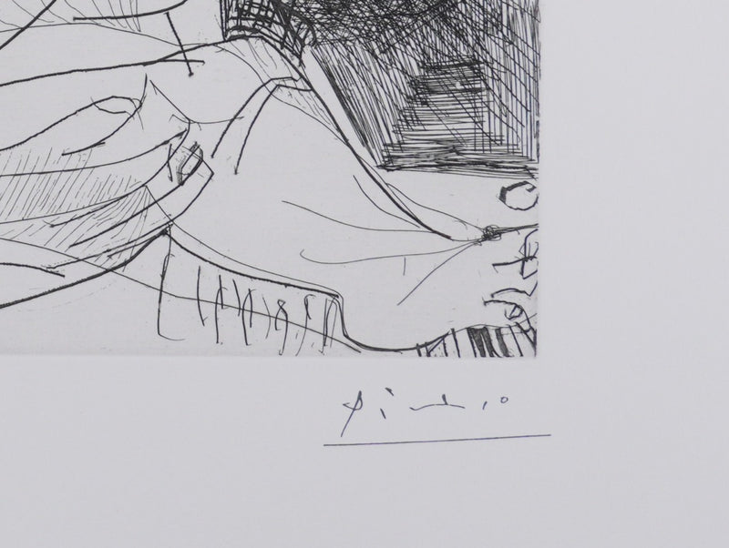 Pablo PICASSO : Les 156, Maison close, Trois filles au repos… , Gravure originale signée