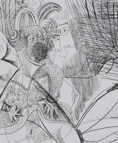 Pablo PICASSO : Les 156, Maison close, Trois filles au repos… , Gravure originale signée
