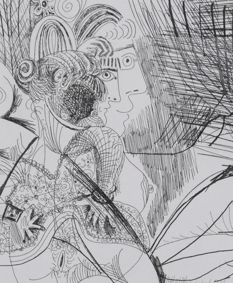 Pablo PICASSO : Les 156, Maison close, Trois filles au repos… , Gravure originale signée