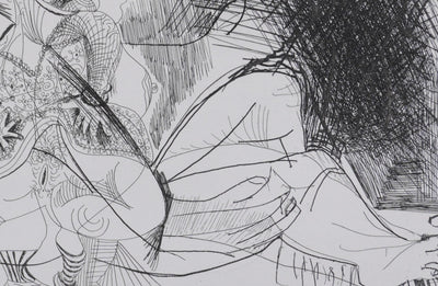 Pablo PICASSO : Les 156, Maison close, Trois filles au repos… , Gravure originale signée