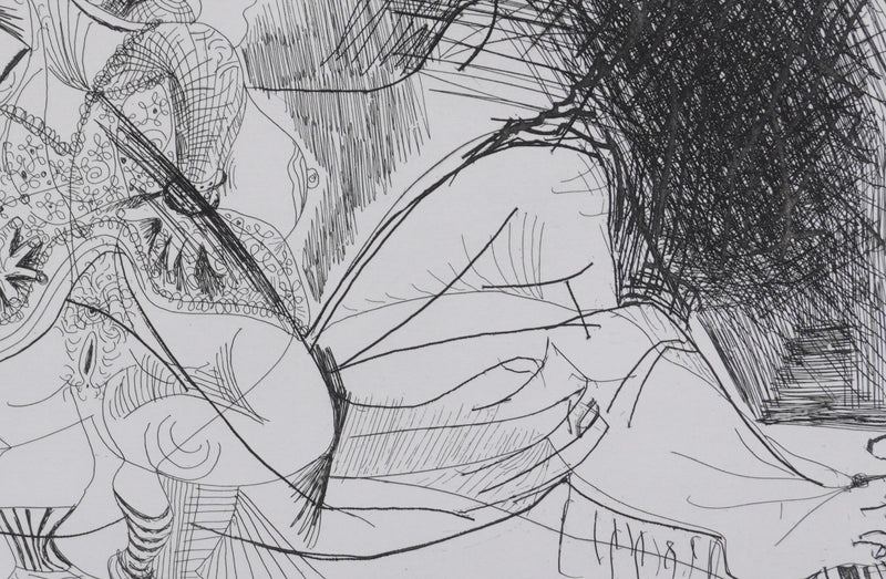 Pablo PICASSO : Les 156, Maison close, Trois filles au repos… , Gravure originale signée