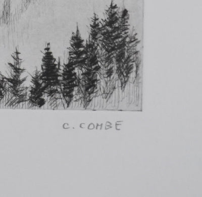 Camille COMBE : Les écharpes et la brume, Gravure originale signée