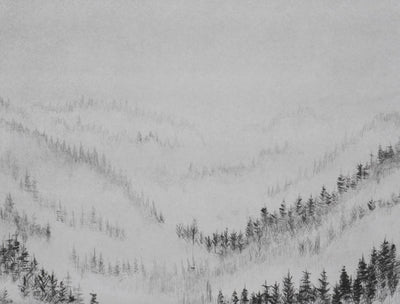 Camille COMBE : Les écharpes et la brume, Gravure originale signée