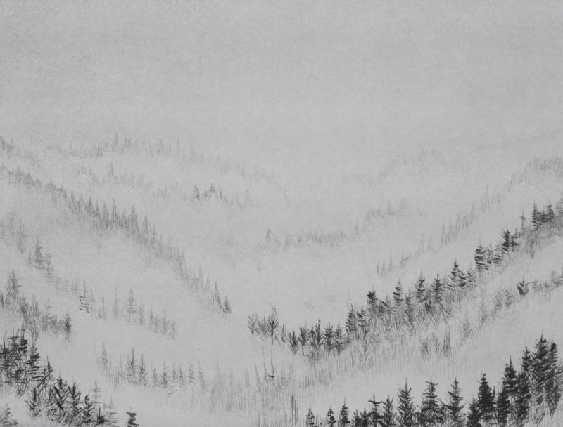 Camille COMBE : Les écharpes et la brume, Gravure originale signée