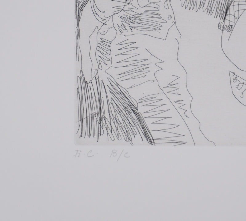 Pablo PICASSO : Les 156, Degas et deux filles, Gravure originale signée