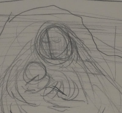 Johnny FRIEDLAENDER : Etude pour une mère à l'enfant, Dessin original