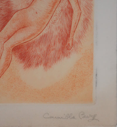 Camille BERG : L'ange et l'étoile, Gravure originale signée