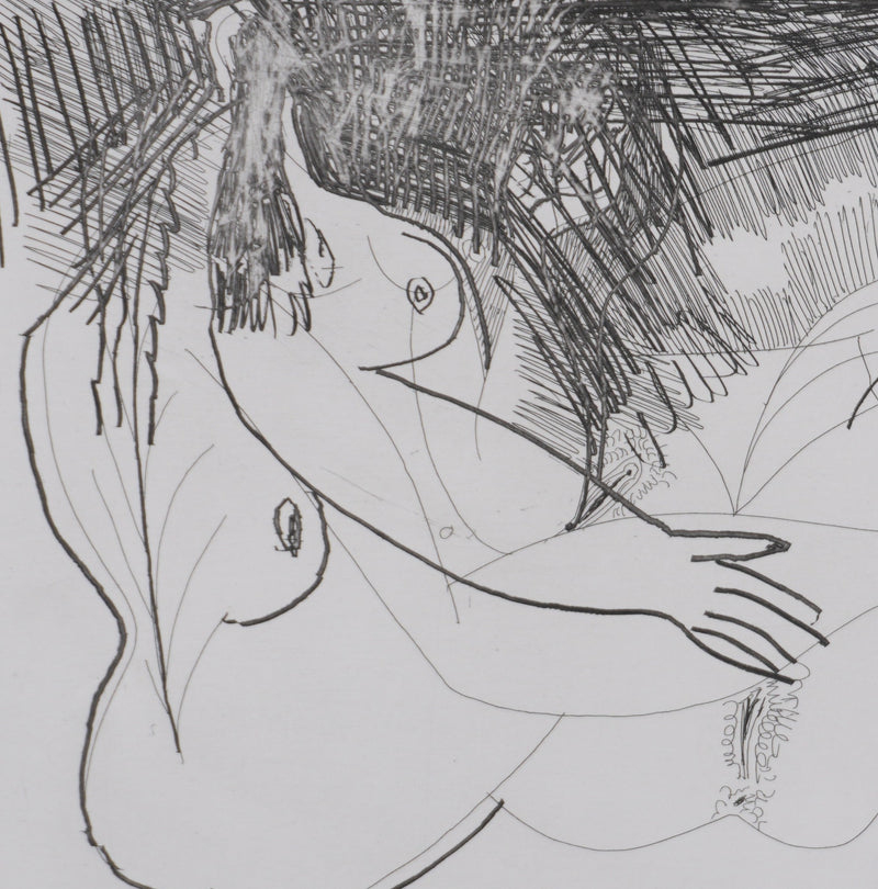 Pablo PICASSO : Les 156, Deux filles au repos, Gravure originale signée