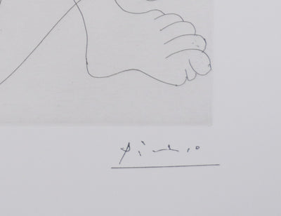 Pablo PICASSO : Les 156, Deux filles au repos, Gravure originale signée