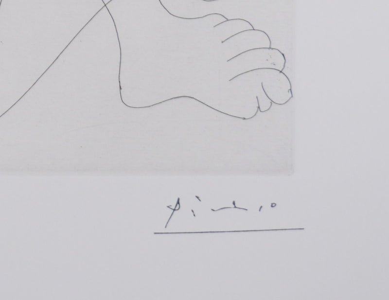 Pablo PICASSO : Les 156, Deux filles au repos, Gravure originale signée