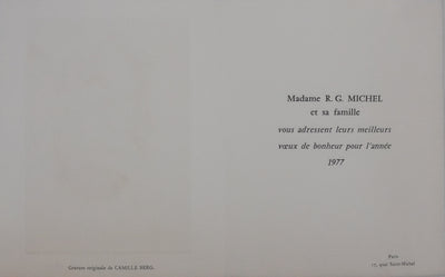 Camille BERG : L'ange et l'étoile, Gravure originale signée