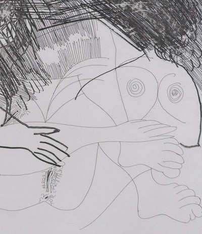 Pablo PICASSO : Les 156, Deux filles au repos, Gravure originale signée