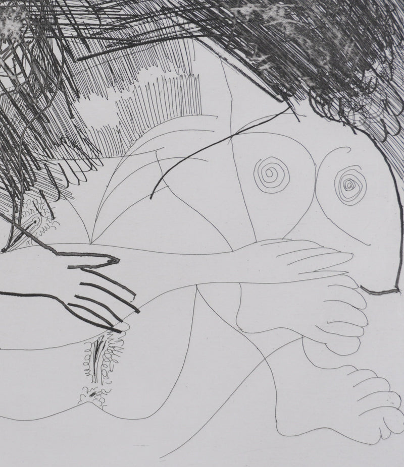 Pablo PICASSO : Les 156, Deux filles au repos, Gravure originale signée