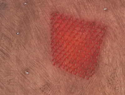 Arthur Luiz PIZA : Composition aux triangles rouges et jaunes, Gravure originale signée