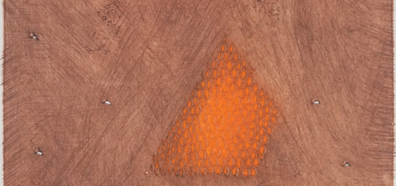 Arthur Luiz PIZA : Composition aux triangles rouges et jaunes, Gravure originale signée