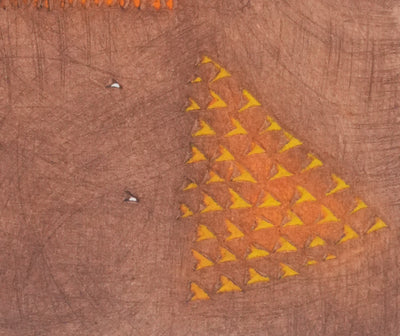 Arthur Luiz PIZA : Composition aux triangles rouges et jaunes, Gravure originale signée