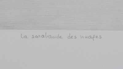 Camille COMBE : La sarabande des nuages, Gravure originale signée