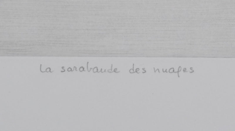 Camille COMBE : La sarabande des nuages, Gravure originale signée