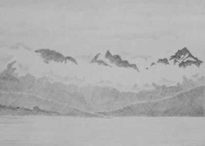 Camille COMBE : La sarabande des nuages, Gravure originale signée