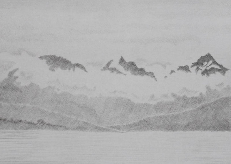 Camille COMBE : La sarabande des nuages, Gravure originale signée