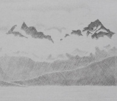 Camille COMBE : La sarabande des nuages, Gravure originale signée