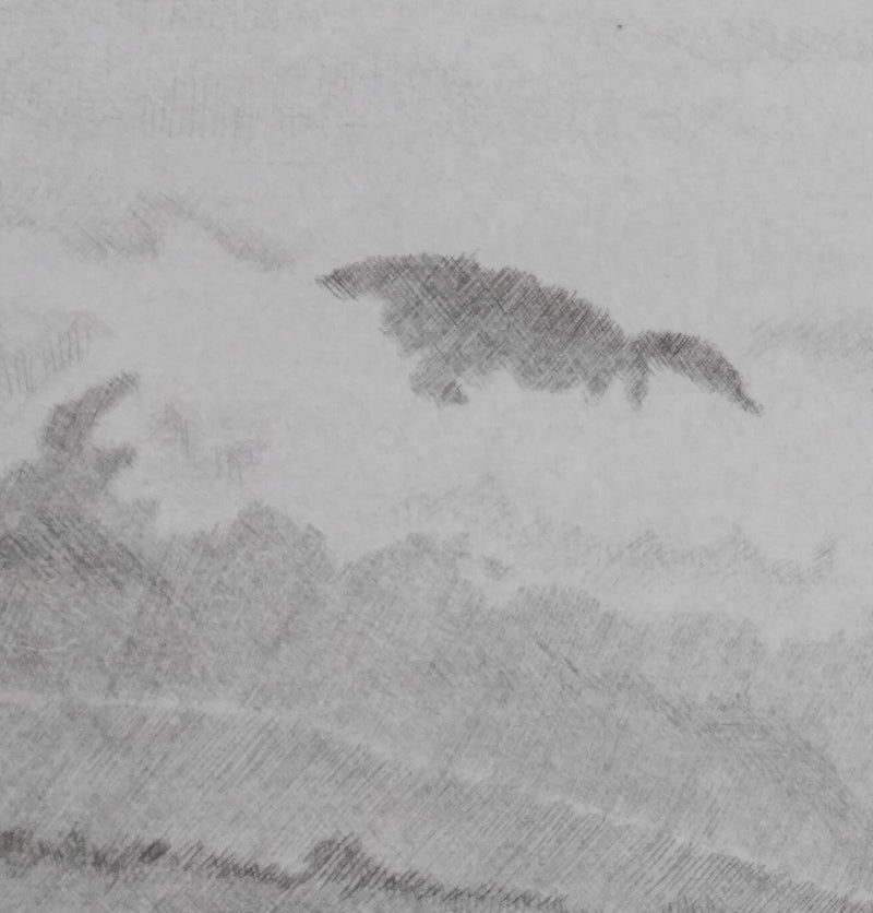 Camille COMBE : La sarabande des nuages, Gravure originale signée