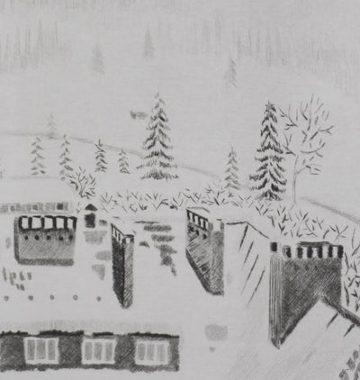 Camille COMBE : Du haut de la tour, Gravure originale signée