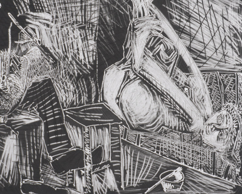 Pablo PICASSO : Les 156, Peintre au sabot et au chausson, avec sa toile, Gravure originale signée