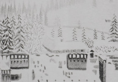 Camille COMBE : Du haut de la tour, Gravure originale signée