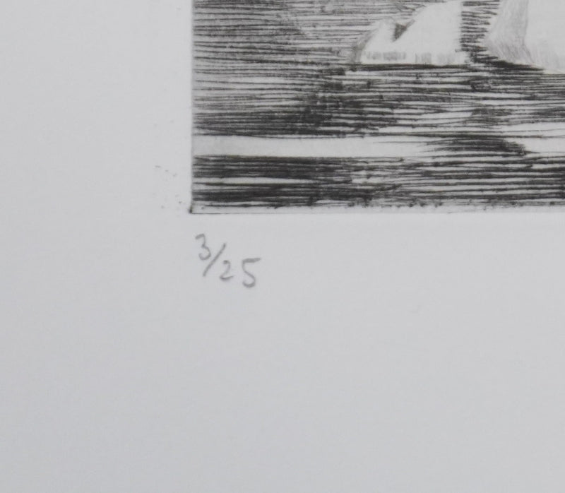 Camille COMBE : Où flottent les glaces, Gravure originale signée