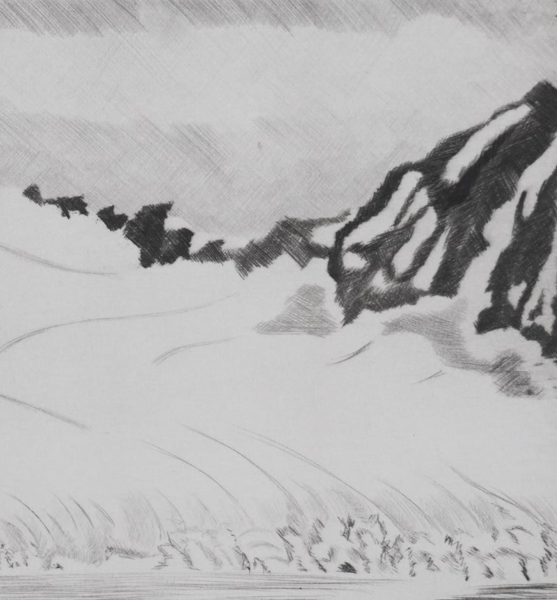 Camille COMBE : Où flottent les glaces, Gravure originale signée