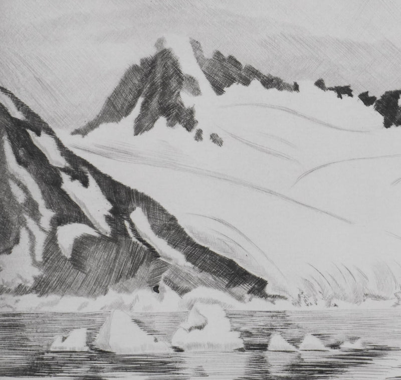 Camille COMBE : Où flottent les glaces, Gravure originale signée