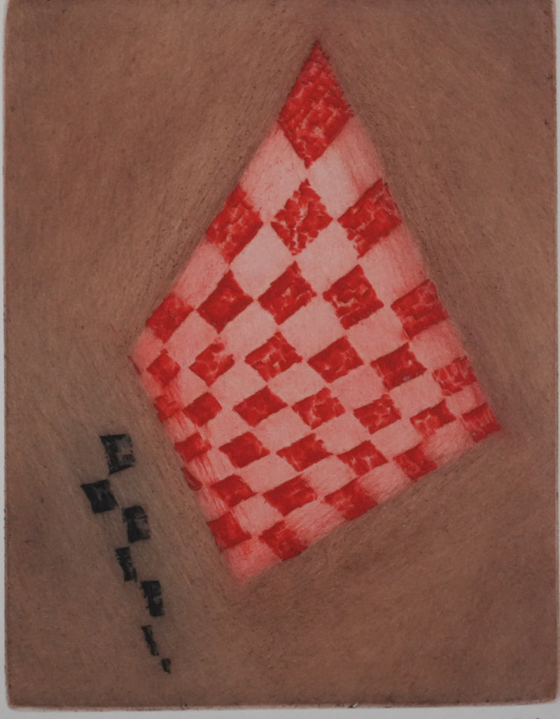 Arthur Luiz PIZA : Le cerf volant rouge et rose, Gravure originale signée