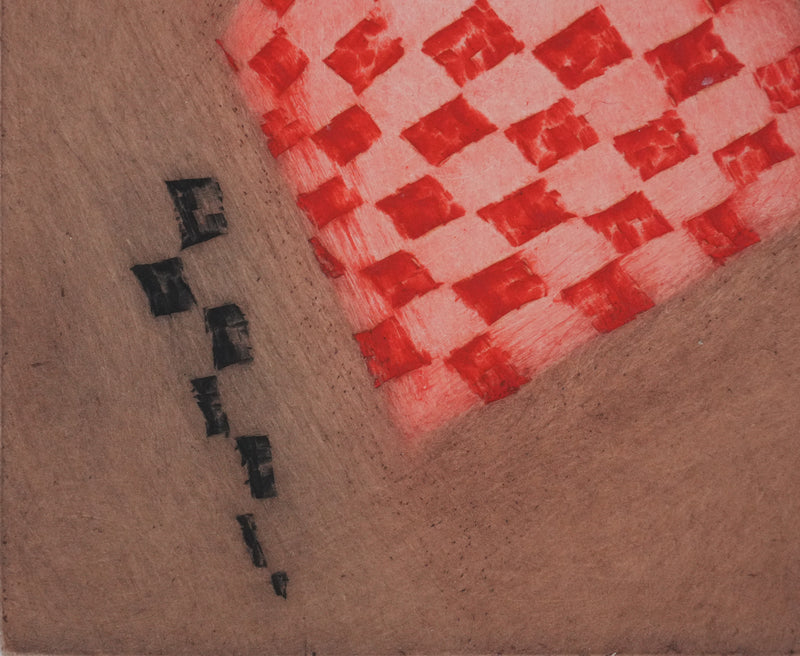 Arthur Luiz PIZA : Le cerf volant rouge et rose, Gravure originale signée