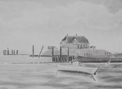 Camille COMBE : Arrivée dans l'île, Gravure originale signée