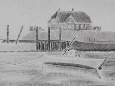 Camille COMBE : Arrivée dans l'île, Gravure originale signée