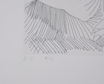 Pablo PICASSO : Les 156, Femme aux fleurs et portrait de barbu..., Gravure originale signée