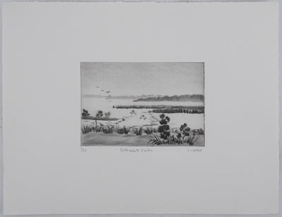 Camille COMBE : Battements d'ailes, Gravure originale signée