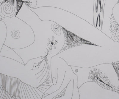Pablo PICASSO : Les 156, Femme aux fleurs et portrait de barbu..., Gravure originale signée