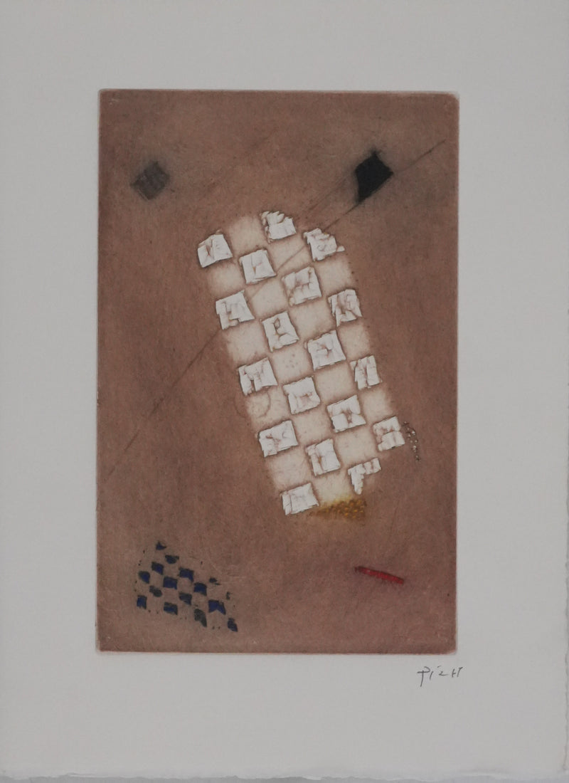 Arthur Luiz PIZA : Les marches blanches, Gravure originale signée