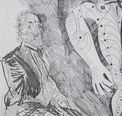 Pablo PICASSO : Les 156, Femmes à leur toilette, avec Degas rêvant, Gravure originale signée