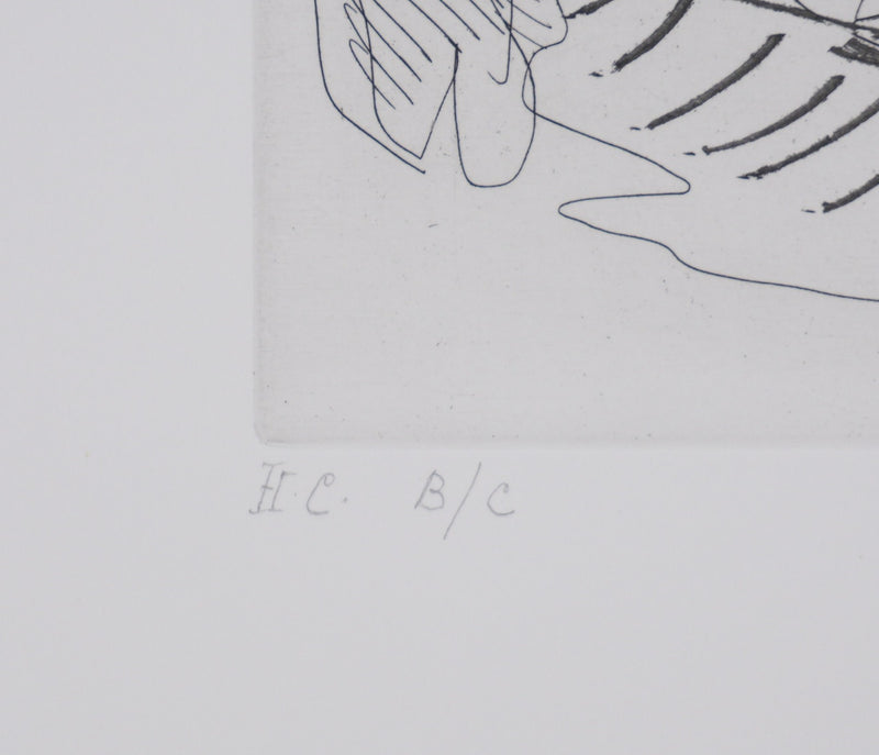 Pablo PICASSO : Les 156, Femmes à leur toilette, avec Degas rêvant, Gravure originale signée