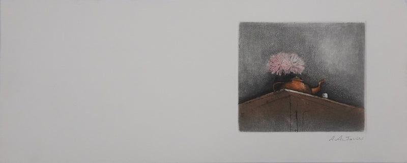 Annapia ANTONINI : La théière et le bouquet de pivoine, Gravure originale signée