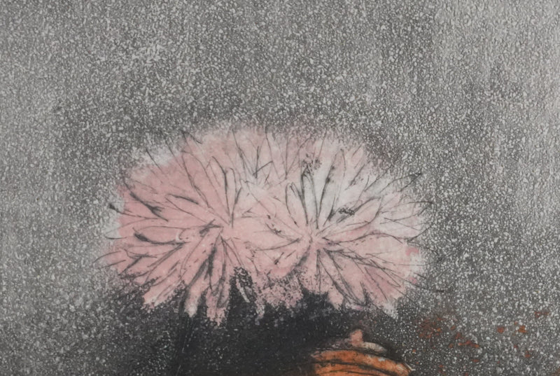 Annapia ANTONINI : La théière et le bouquet de pivoine, Gravure originale signée