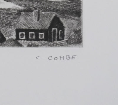 Camille COMBE : Traversée de la montagne, Gravure originale signée