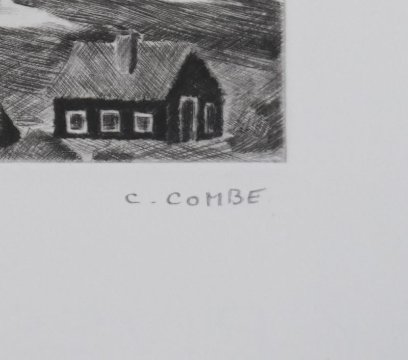 Camille COMBE : Traversée de la montagne, Gravure originale signée