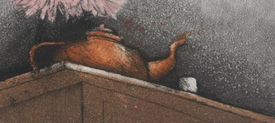 Annapia ANTONINI : La théière et le bouquet de pivoine, Gravure originale signée