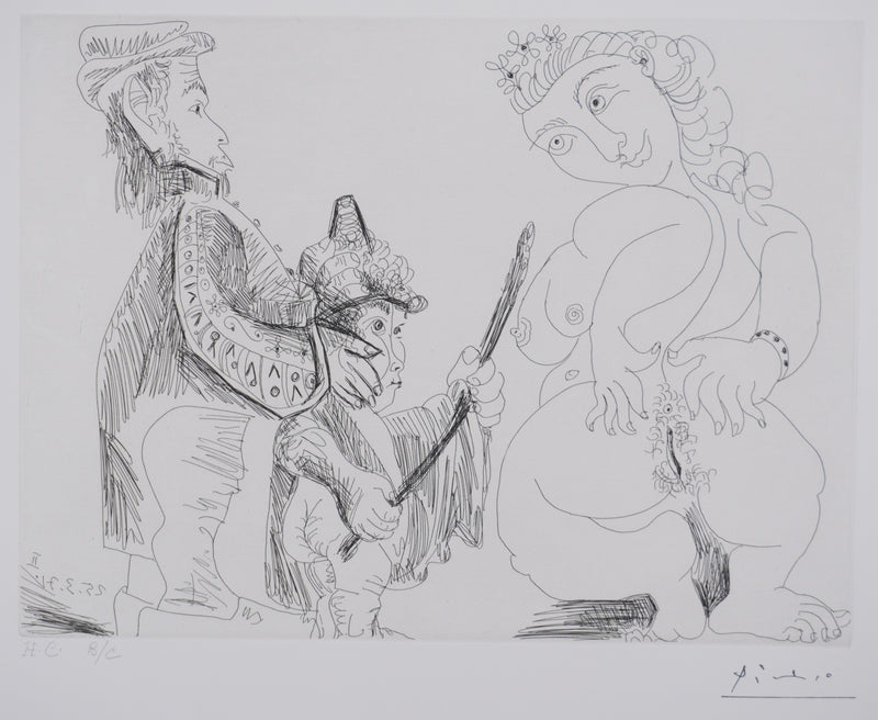 Pablo PICASSO : Les 156, Ne regarde pas, mon enfant, Gravure originale signée